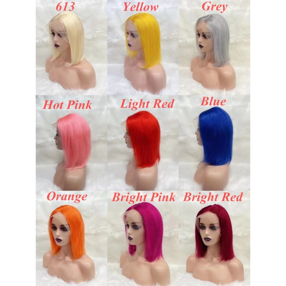 Uglam Color 4X4 Lace Front Bob Wig Straight
